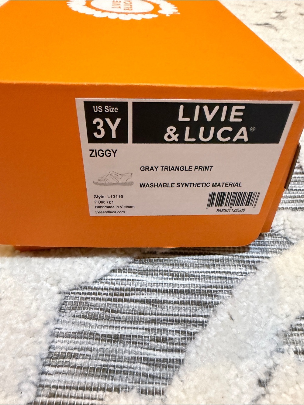 Livie & Luca New Kids size 3 Gray Sandals with Blue-Green Patterned Straps Ziggy - Picture 3 of 5